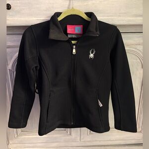 Spyder Black Knit Ribbed Sweater Jacked Full‎ Zip Active Outdoors Cozy